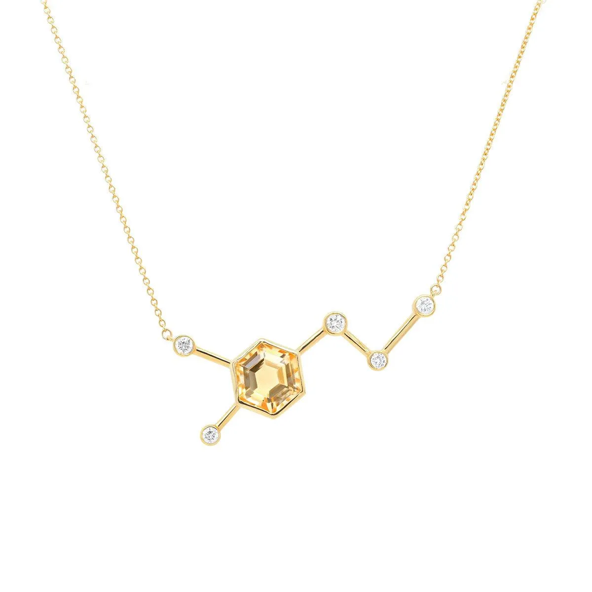 Dopamine Necklace - Citrine Diamond | 2.9GMS 2.15CT