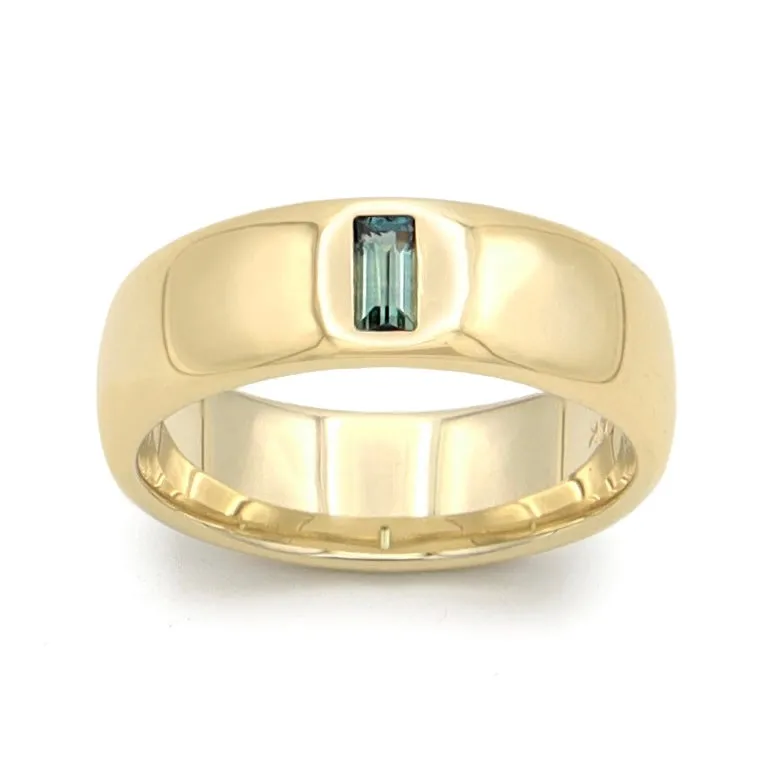 Drew Ring • Blue Sapphire Diamond • Yellow Gold