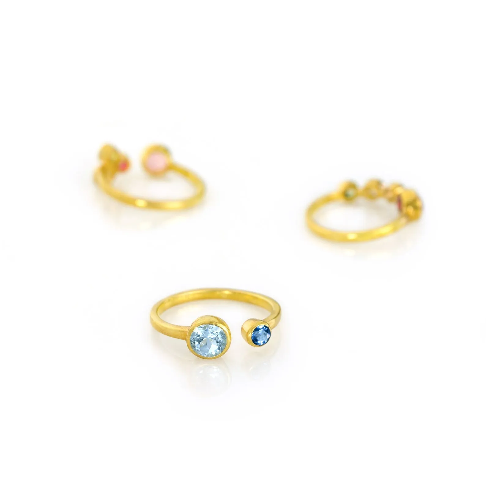 Dual Birthstone Adjustable Ring: Mother Daughter Ring