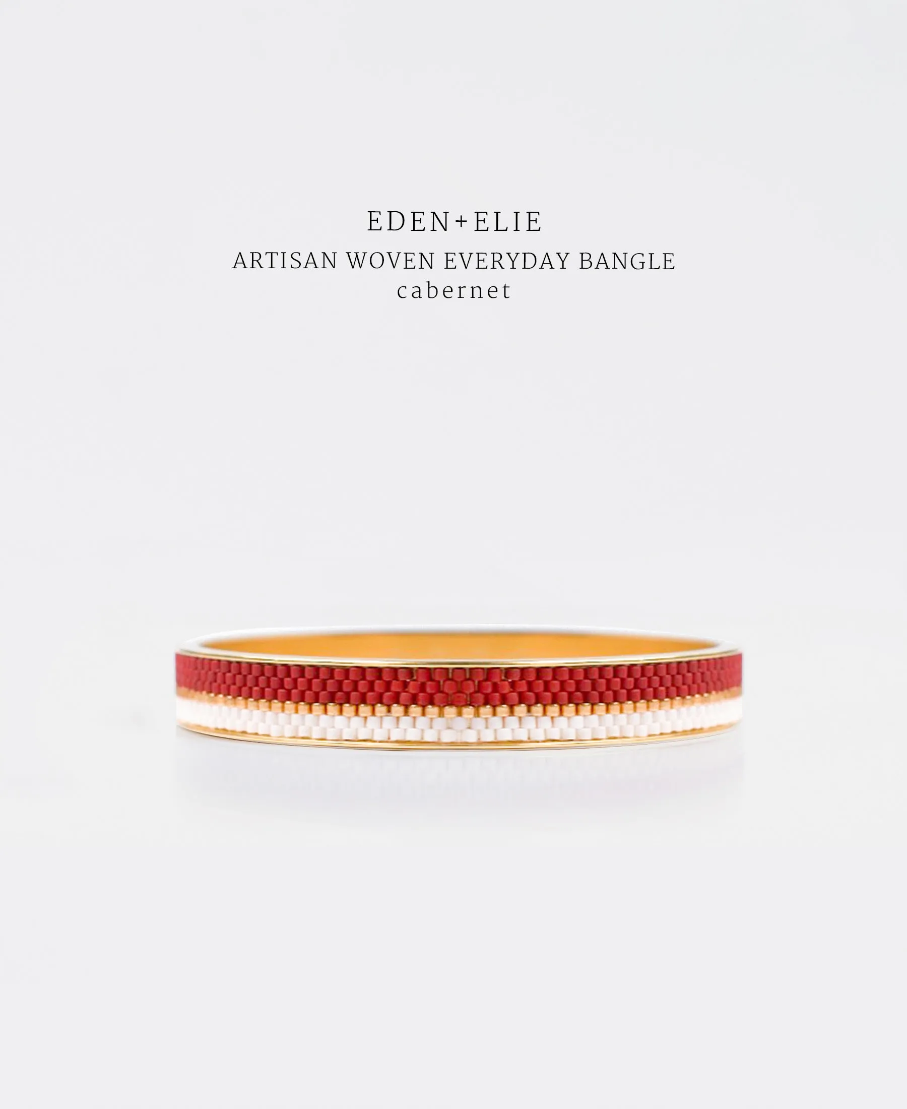 EDEN   ELIE Everyday Gold Narrow Bangle - cabernet red