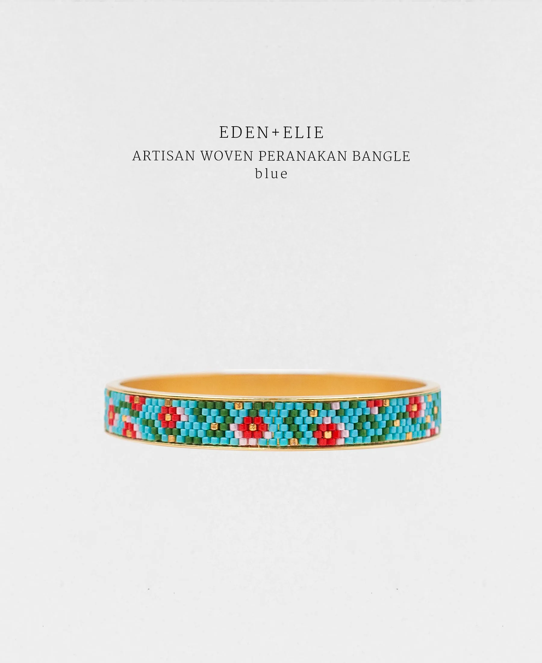 EDEN   ELIE Modern Peranakan gold narrow bangle -  blue