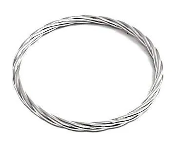 Elegant Twisted Sterling Silver Bangle Women Girls 65mm Diameter