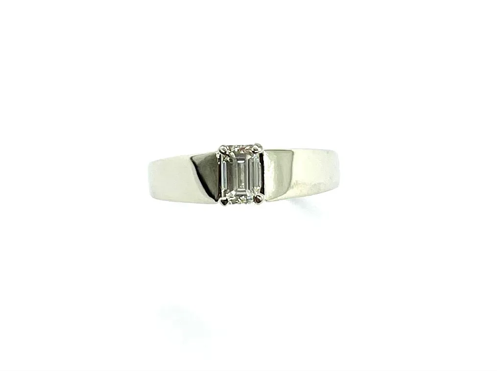 Emerald Cut Diamond Solitaire Ring