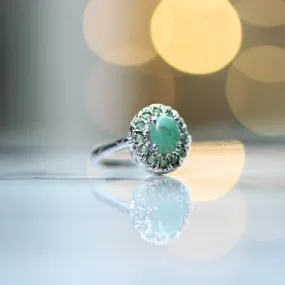 Emerald Ring | Size P (925) Sterling Silver