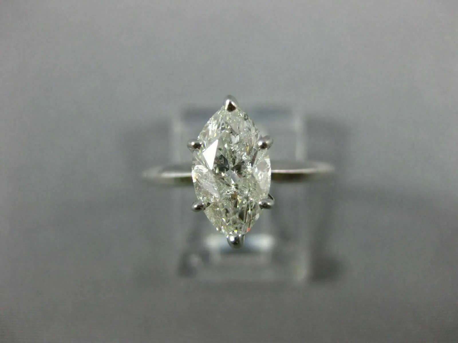 ESTATE 1.10CT DIAMOND 14KT WHITE GOLD 3D CLASSIC SOLITAIRE ENGAGEMENT RING