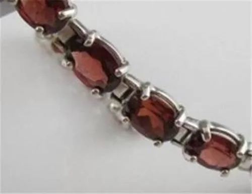 ESTATE WIDE 16CTW GARNET 14KT WHITE GOLD BRACELET 6mm SIMPLE & BEAUTIFUL!!!!!!!!