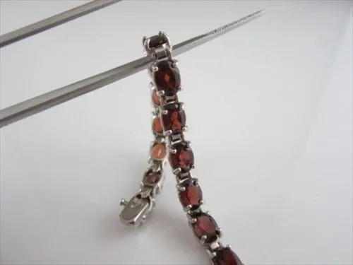 ESTATE WIDE 16CTW GARNET 14KT WHITE GOLD BRACELET 6mm SIMPLE & BEAUTIFUL!!!!!!!!