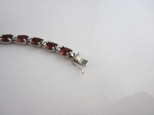 ESTATE WIDE 16CTW GARNET 14KT WHITE GOLD BRACELET 6mm SIMPLE & BEAUTIFUL!!!!!!!!