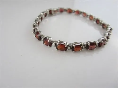 ESTATE WIDE 16CTW GARNET 14KT WHITE GOLD BRACELET 6mm SIMPLE & BEAUTIFUL!!!!!!!!