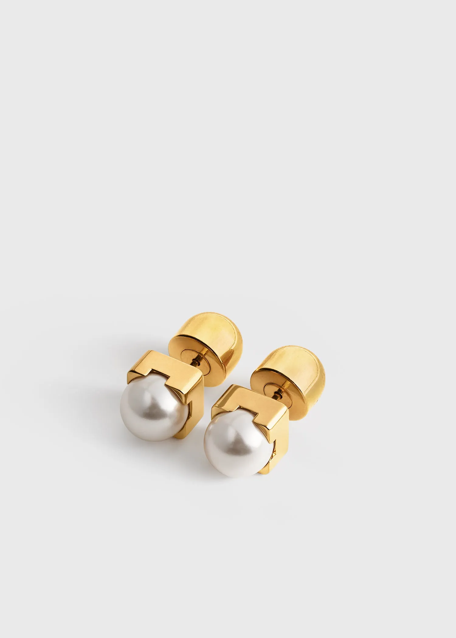 Faux pearl studs white