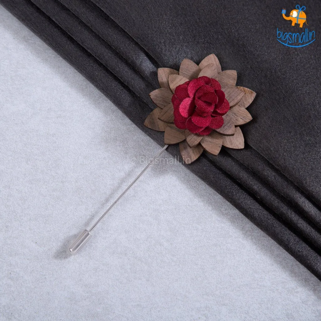 Flower Wooden Brooch