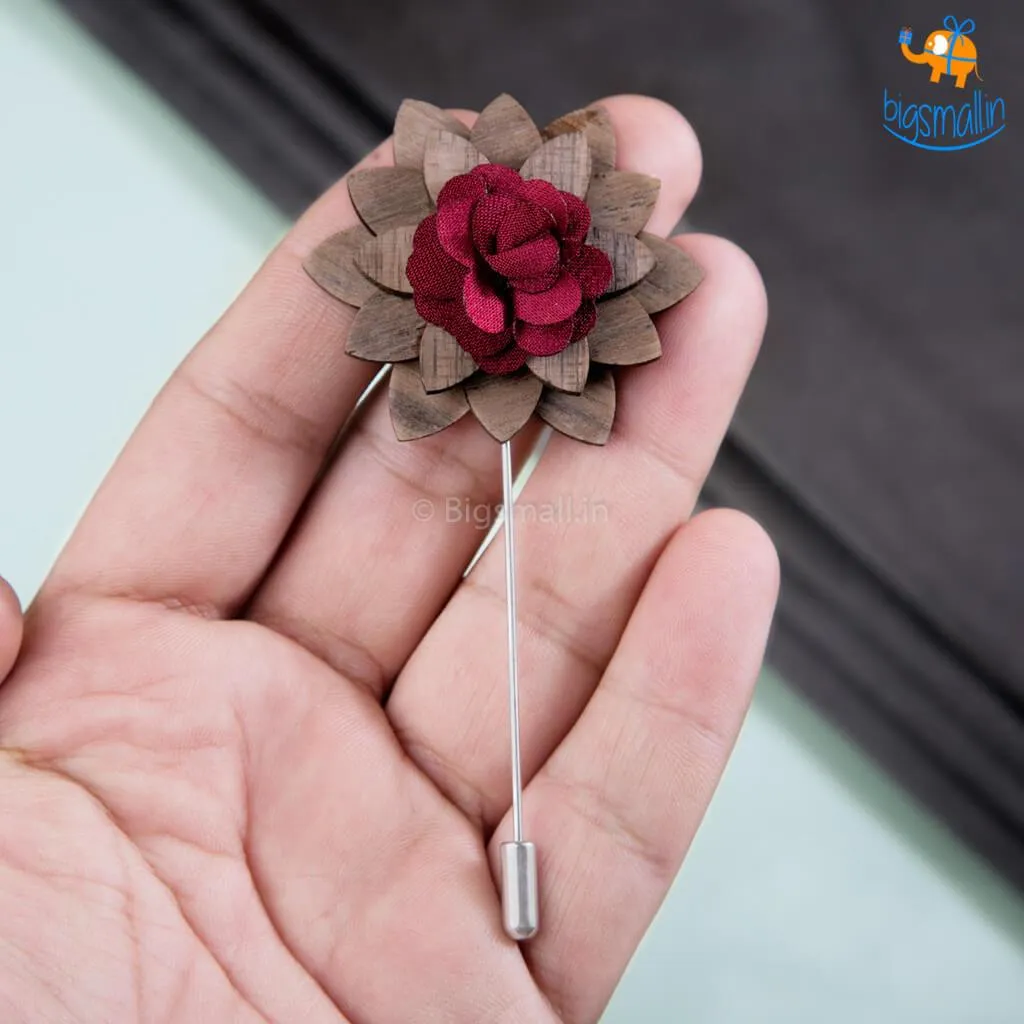 Flower Wooden Brooch