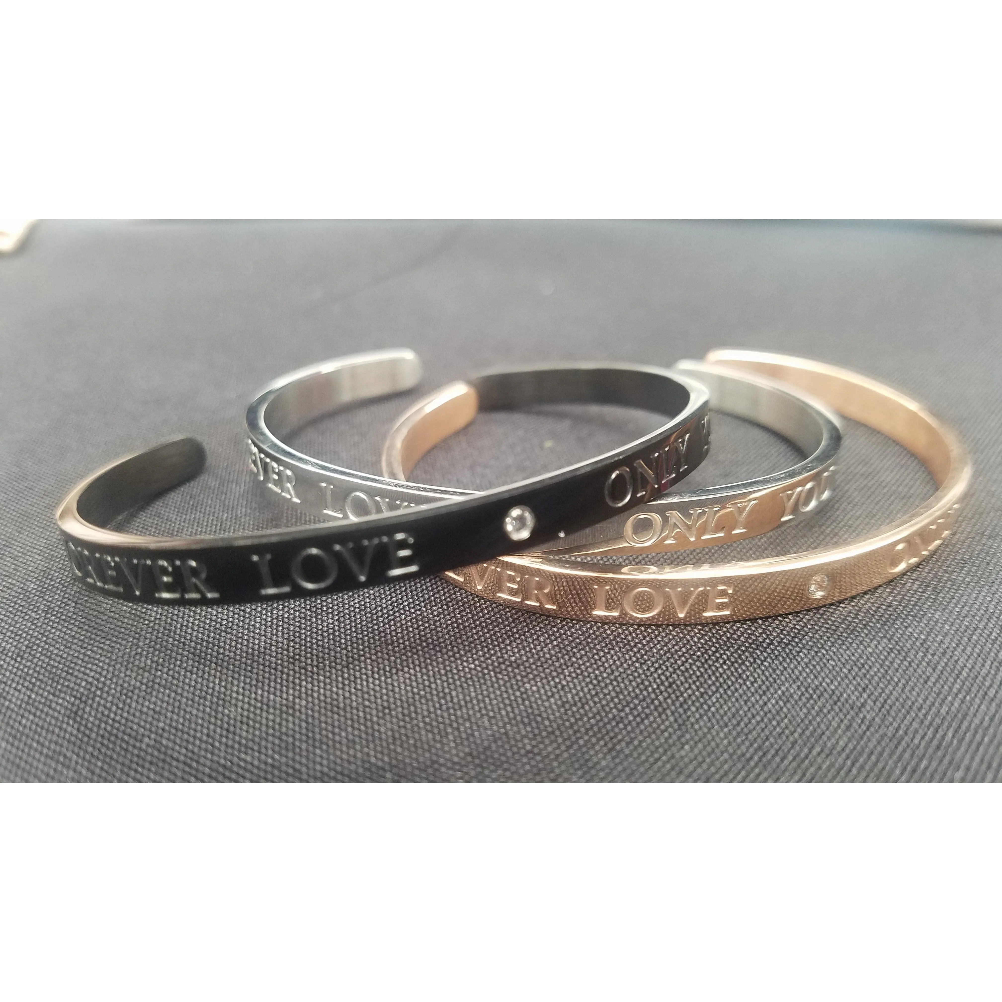 Forever Love Stainless Steel Cuff Bracelet