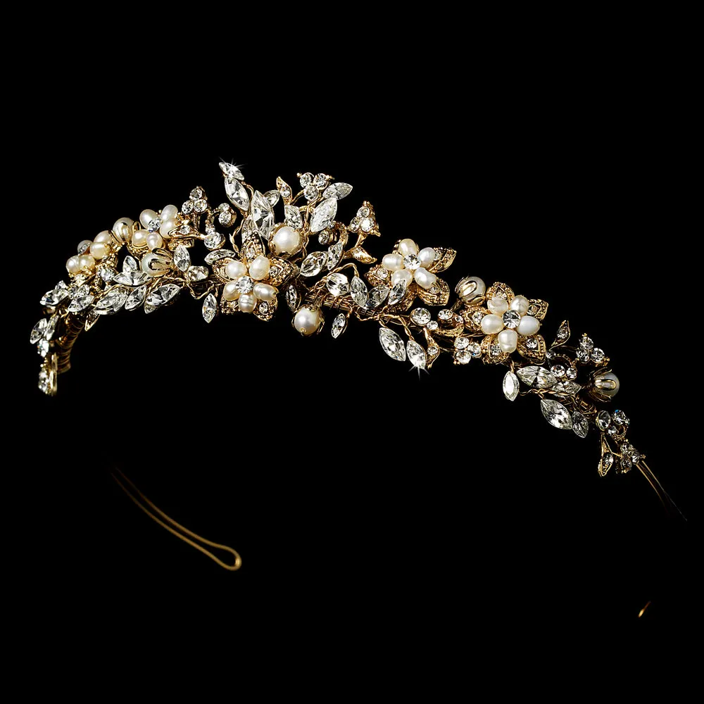 Freshwater Pearl and Crystal Wedding Tiara