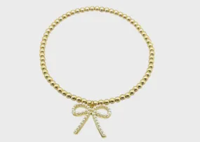 FWP Bow Charm 14K Gold Filled Bracelet