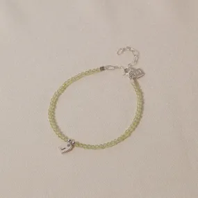 Galore Bracelet Birthstone September Peridot & Tag | Silver