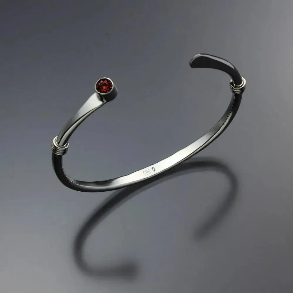 Garnet Bracelet BRA021WGR Sterling Silver Sterling Silver by John Tzelepis Jewelry