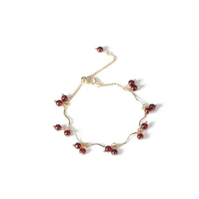 Garnet, Tourmaline, and Moonstone Crystal Bracelet