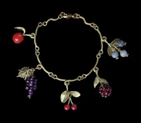 Gemstone Fruit Charm Bracelet