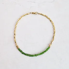 Gemstone Rondelle Bracelet in Green Garnet