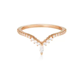 Georgini Rock Star Tiara Rose Gold Ring - 9