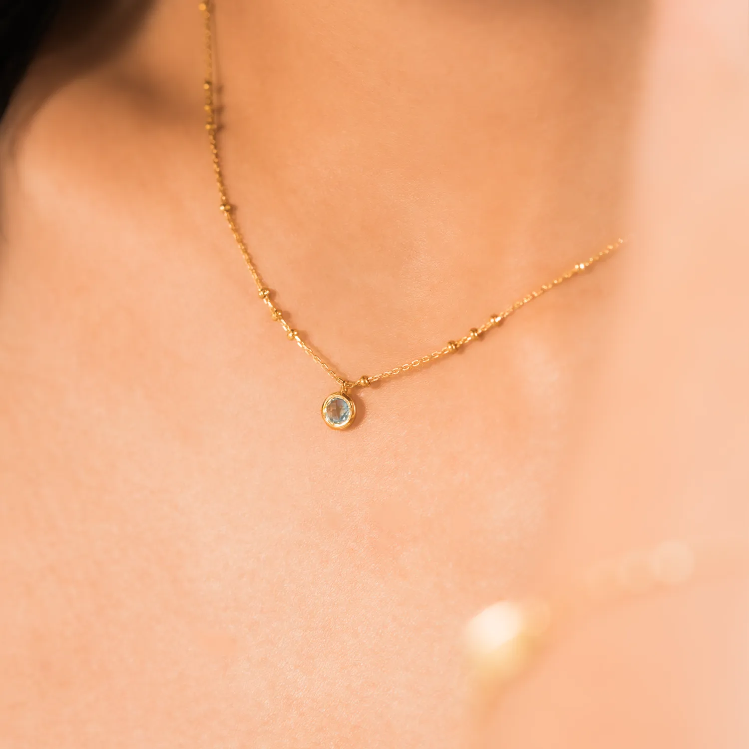 Gold Birthstone Necklace