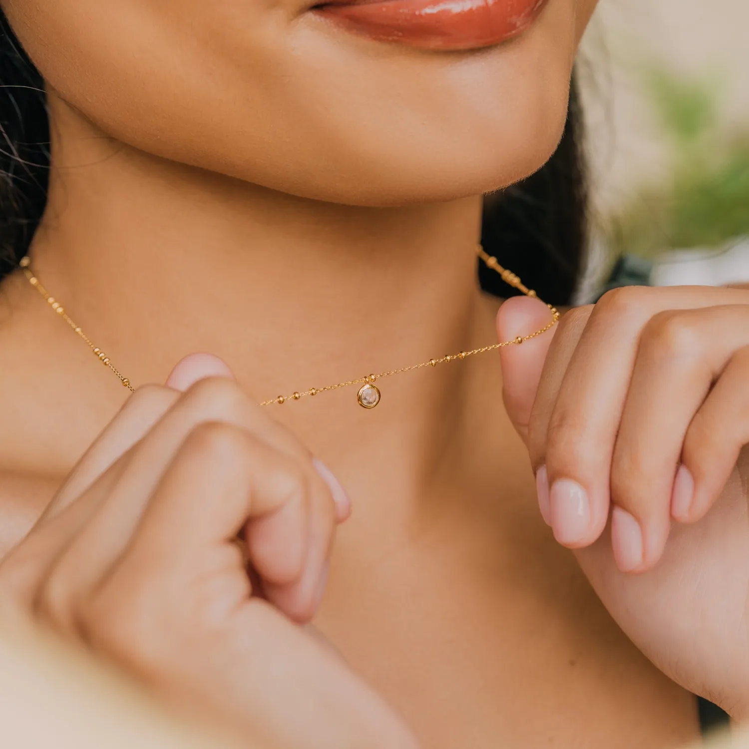 Gold Birthstone Necklace