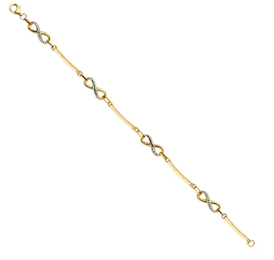 Gold Infinity Charms Bracelet Model-AB0684