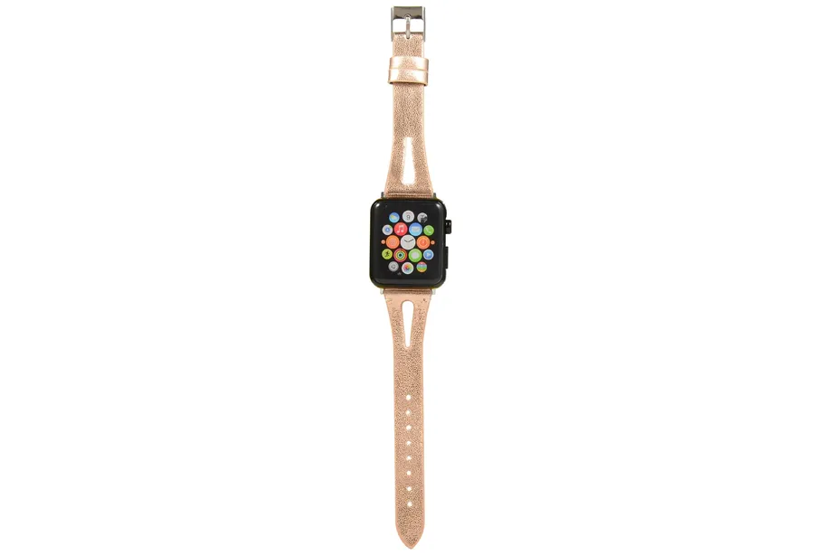 Gold Shimmer Leather Watch Band