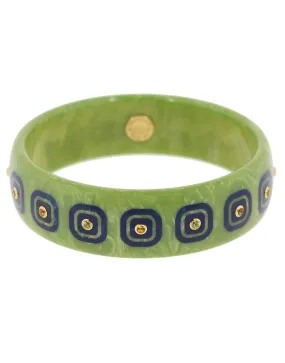 Green and Blue Squares Bakelite Bangle