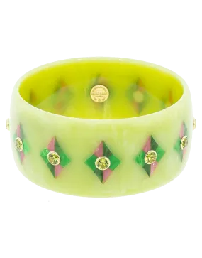 Green and Pink Bakelite Bangle