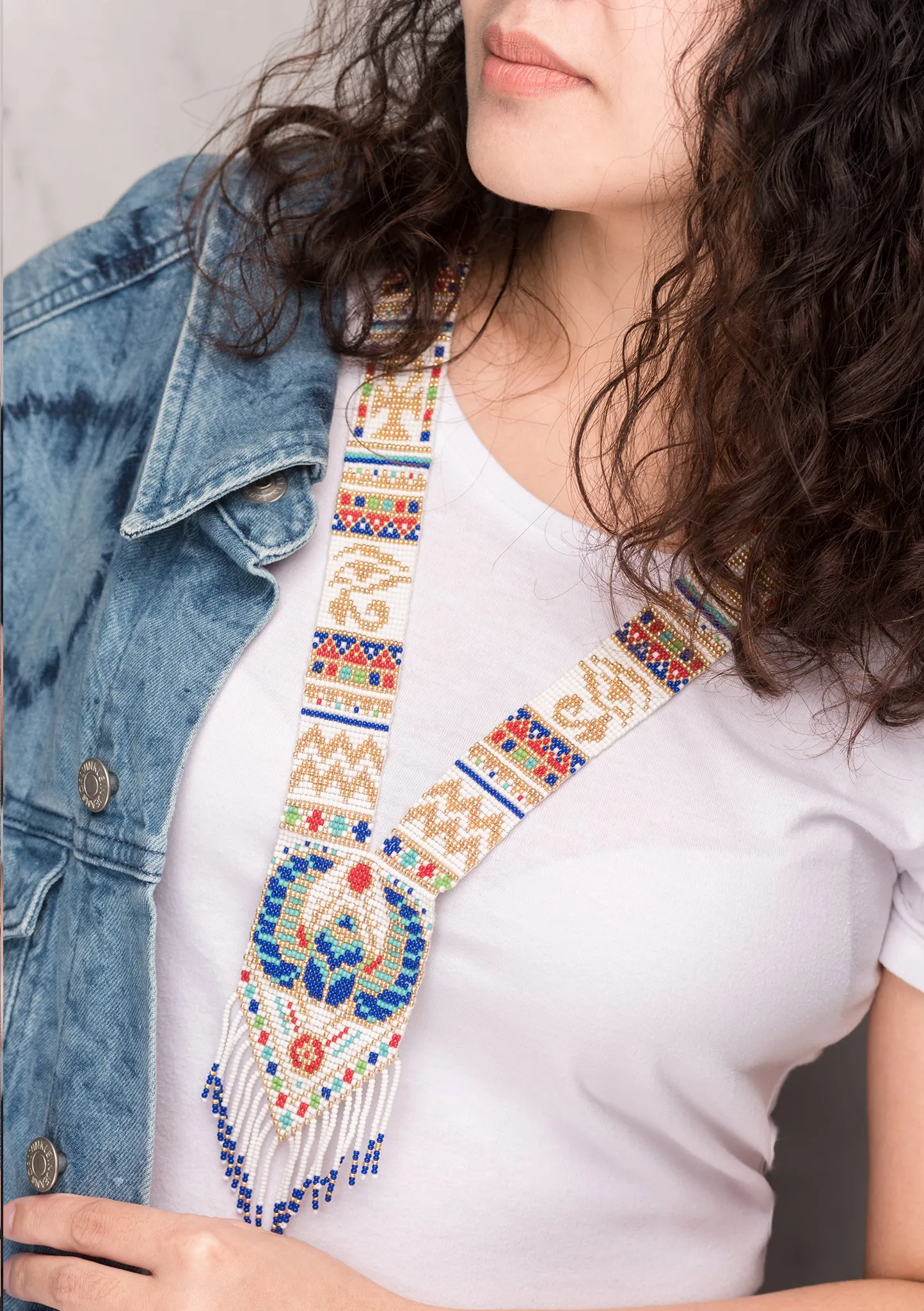 Handmade Multicolored Glass Beaded Layered Necklace