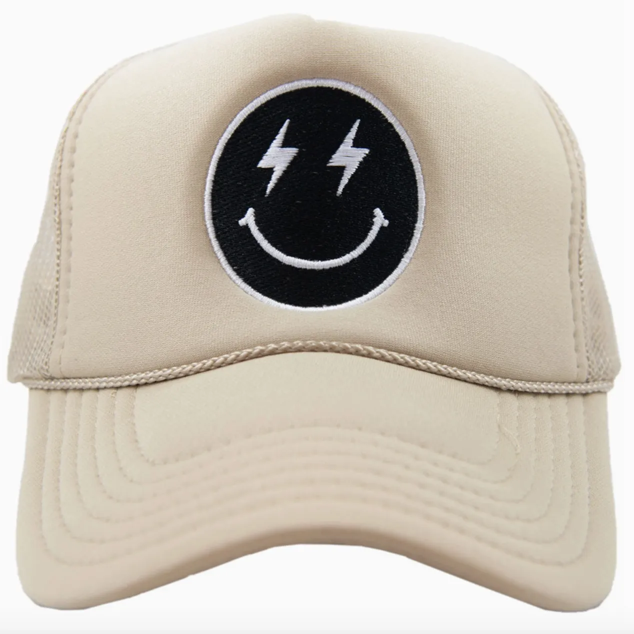 Happy Times Black Lightning Face Foam Trucker Hat