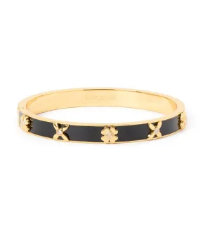 Heritage Bloom Hinged Bangle Black/Gold