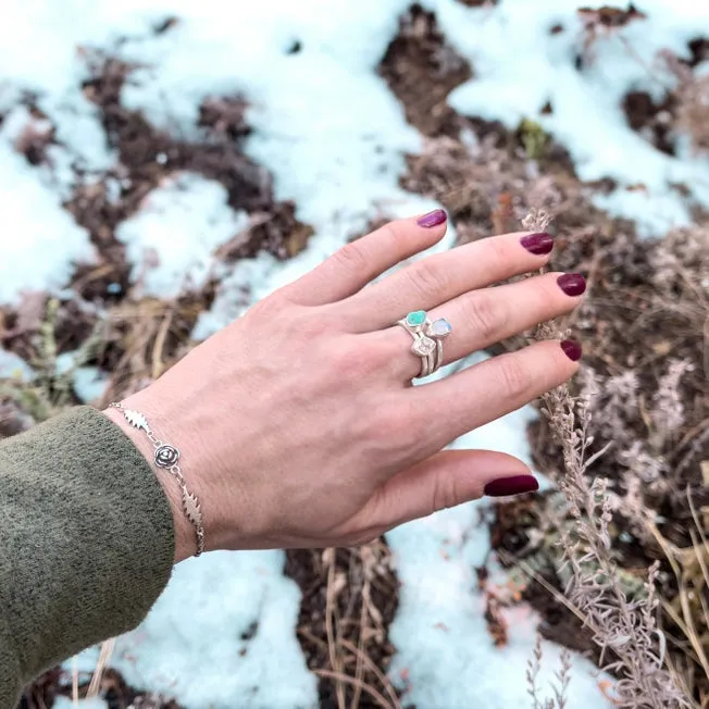 Hiouchi Sterling Silver Stone Stacker Ring | Herkimer Diamond