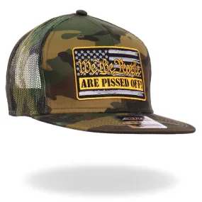 Hot Leathers GSH2028 Black We The People Camo Snapback Hat