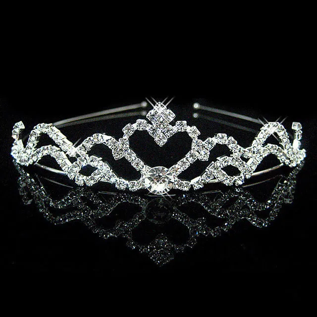 HOT Sale Charm Wedding Bridal Bridesmaid Tiara Crown Headband Heart Flower Girls Love Crystal Rhinestone Party Jewelry 18 styles