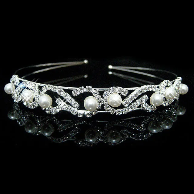 HOT Sale Charm Wedding Bridal Bridesmaid Tiara Crown Headband Heart Flower Girls Love Crystal Rhinestone Party Jewelry 18 styles