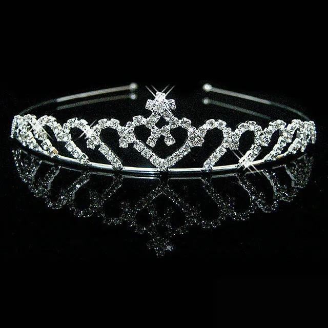 HOT Sale Charm Wedding Bridal Bridesmaid Tiara Crown Headband Heart Flower Girls Love Crystal Rhinestone Party Jewelry 18 styles