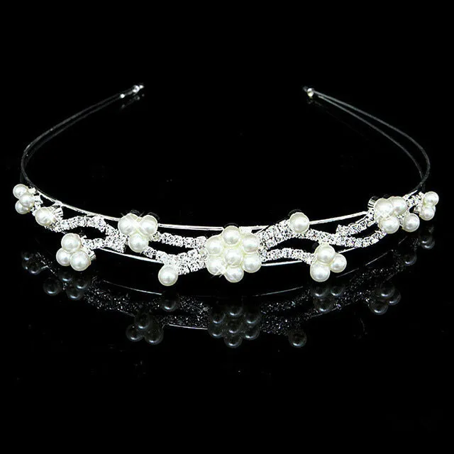 HOT Sale Charm Wedding Bridal Bridesmaid Tiara Crown Headband Heart Flower Girls Love Crystal Rhinestone Party Jewelry 18 styles