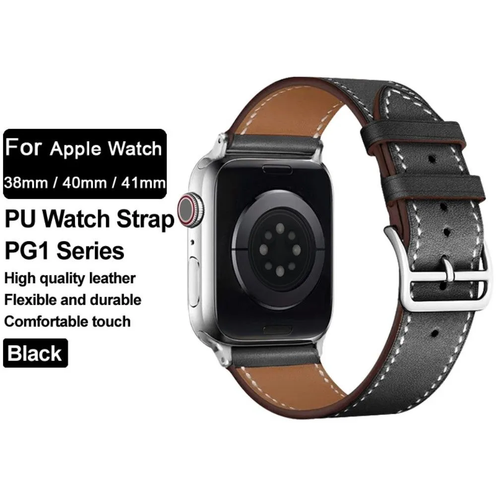 IMAK Apple Watch (41mm) PG1 series leather watch strap - Black