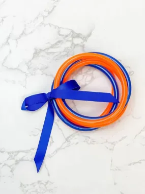 Jelly Bangle Set - Blue & Orange