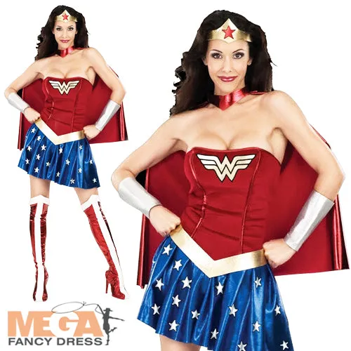 Ladies Sexy Wonder Woman Fancy Dress Superhero Costume