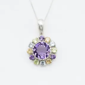 Large Amethyst Pendant - Mothers Birthstone Necklace - Victorian Statement Necklace