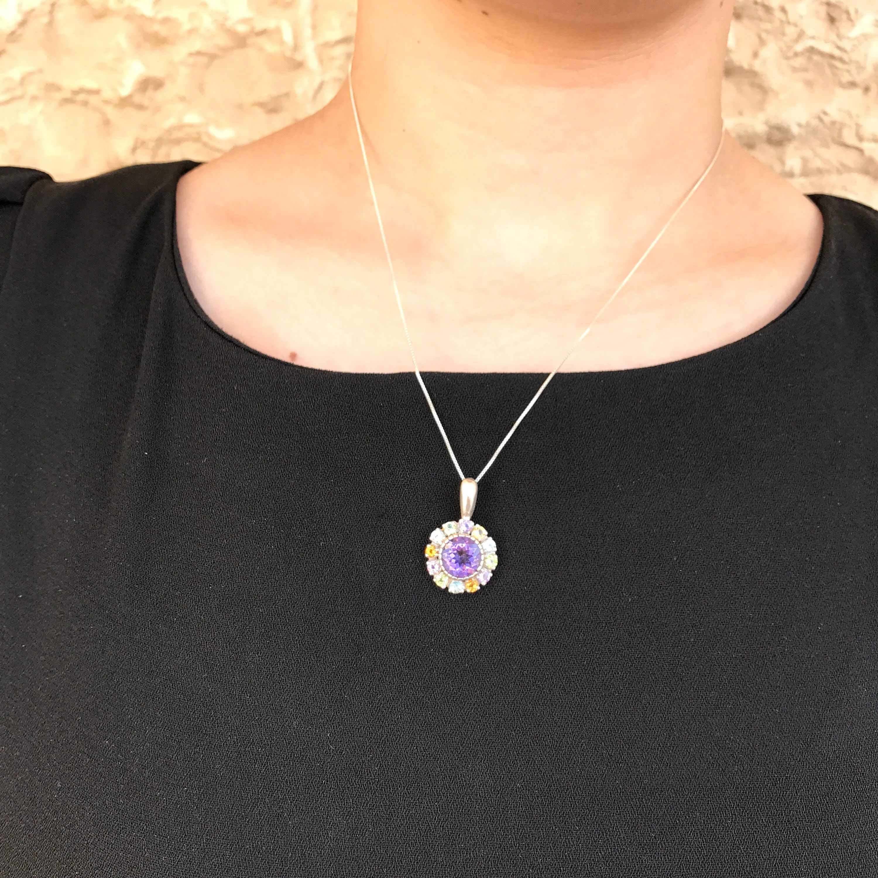 Large Amethyst Pendant - Mothers Birthstone Necklace - Victorian Statement Necklace