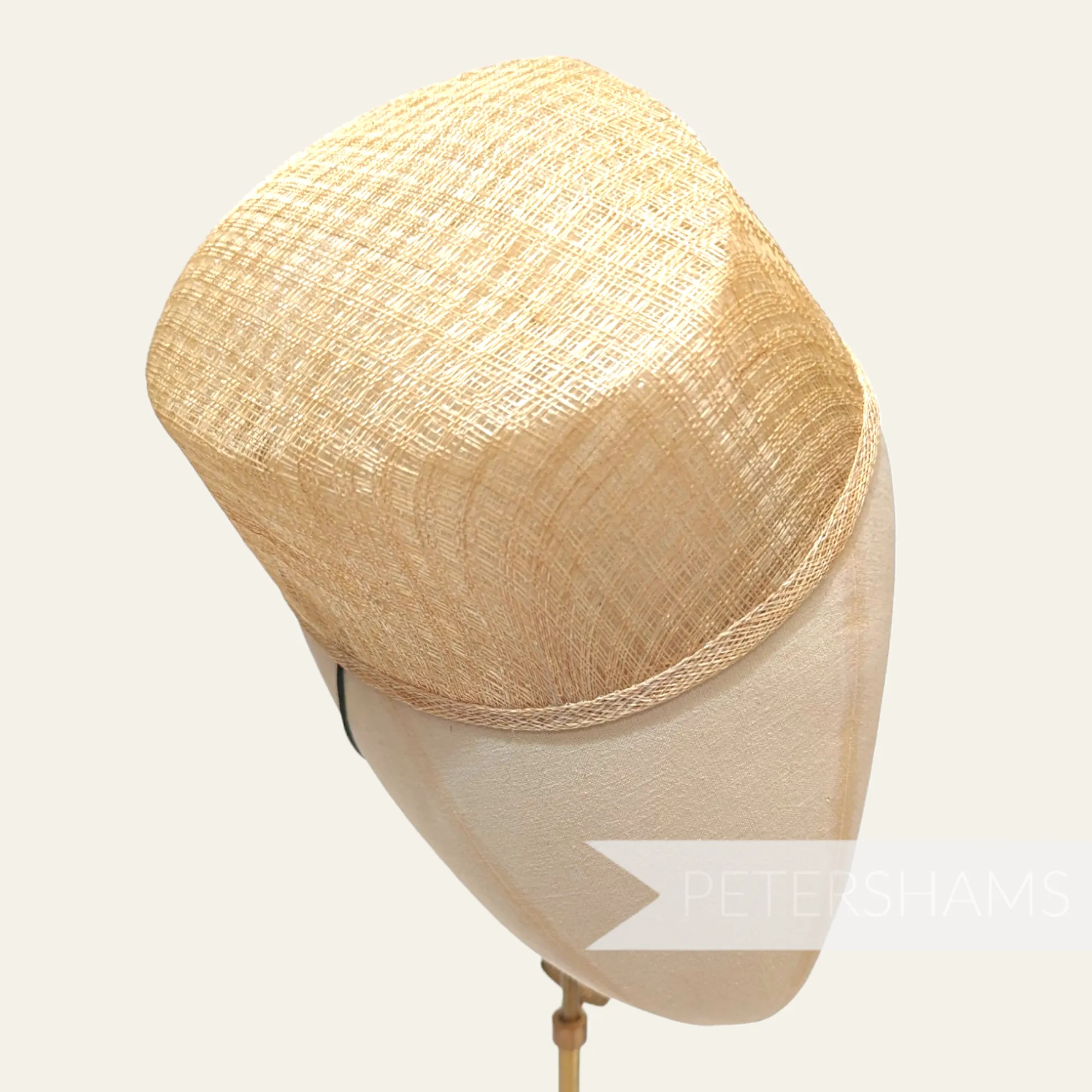 Lattice Weave Pillbox Style Sinamay Hat Crown