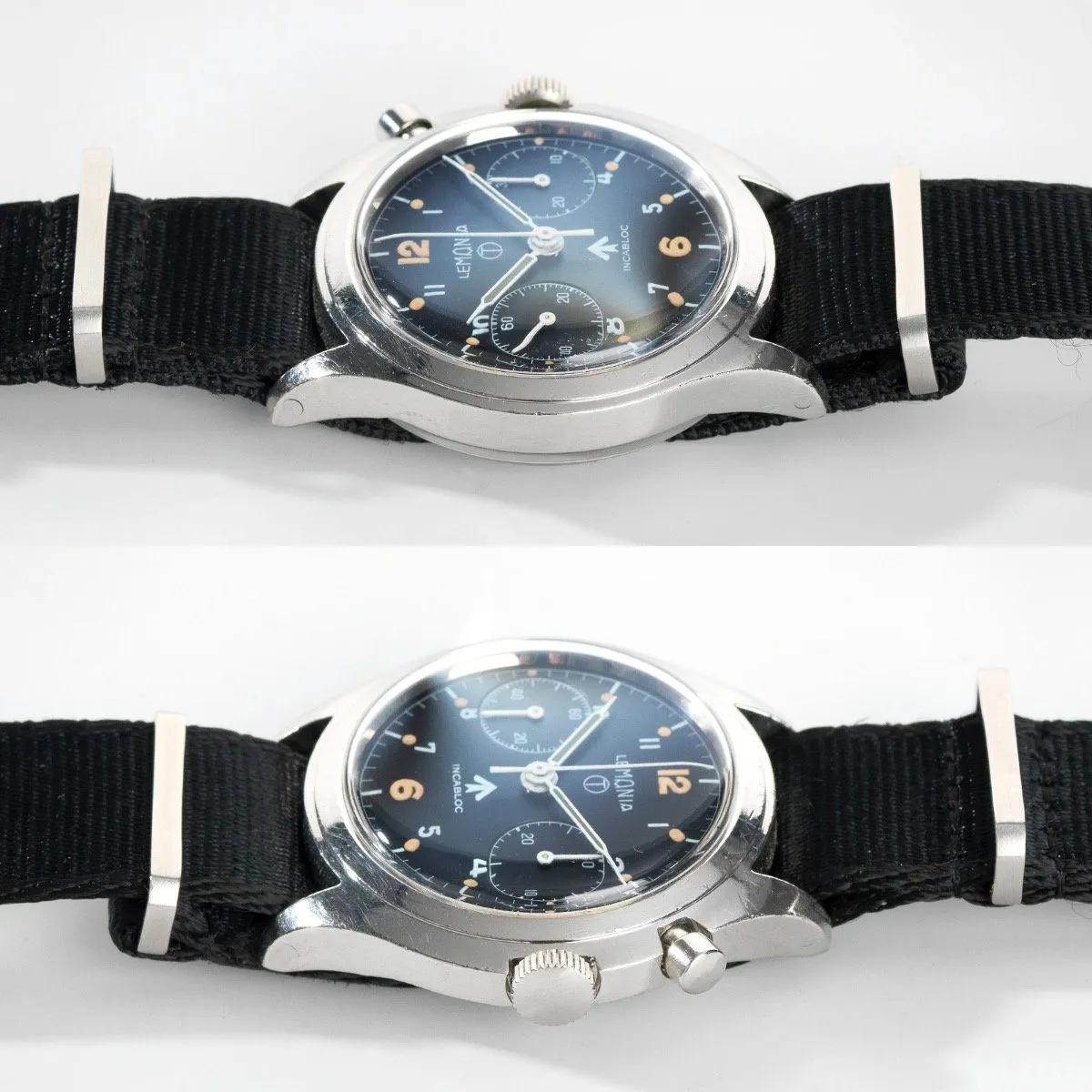 Lemania Chronograph Issued to the Royal Air Force Mono Pusher