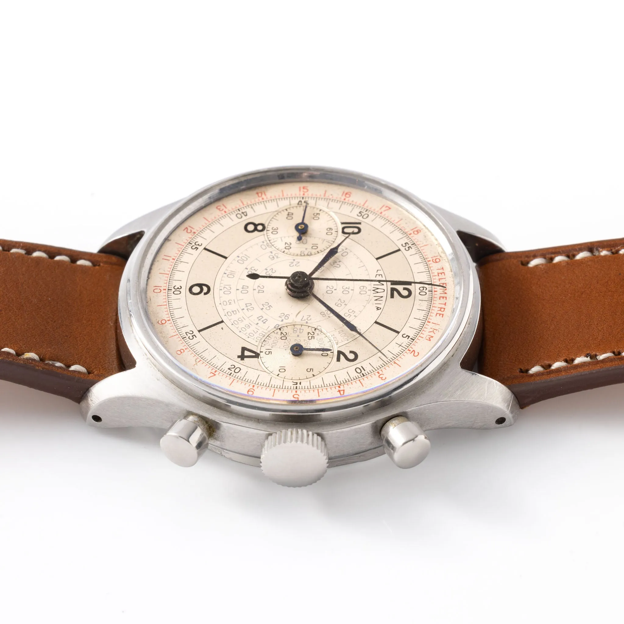 Lemania Large Step Case Four Colour Dial Chronograph