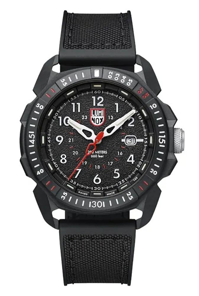 Luminox Ice-Sar Arctic CARBONOX Black Rubber & Textile Strap Black Dial Date Divers Quartz Mens Watch XL.1001