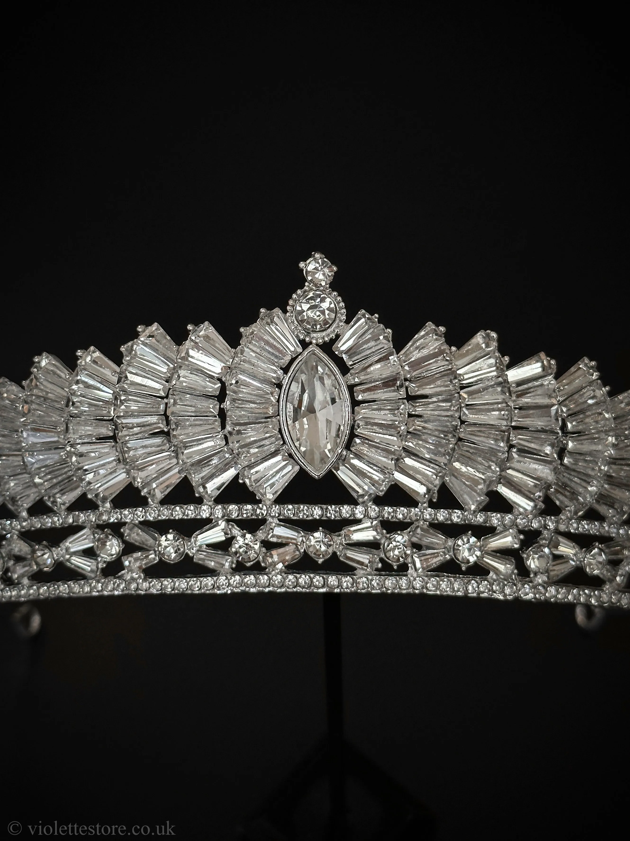 Magda CZ Silver Tiara